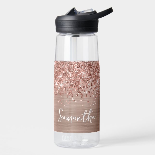 Bouteille D'eau Nom du glamour or Rose Glitt (Gauche)
