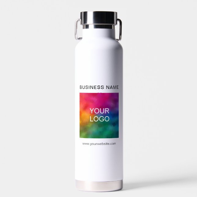 Bouteille D'eau Nom du logo de l'entreprise Url QR Code tendance p (Avant)