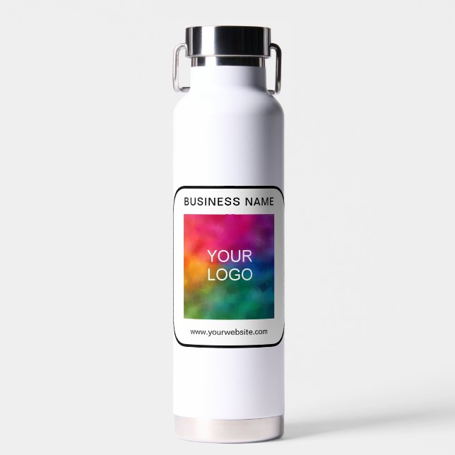 Bouteille D'eau Nom du logo d'entreprise personnalisé Url QR Code  (Avant)