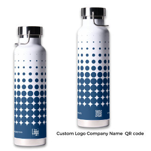 Bouteille D'eau Nom du logo moderne QR-code WWW Bleu Blanc demi-te