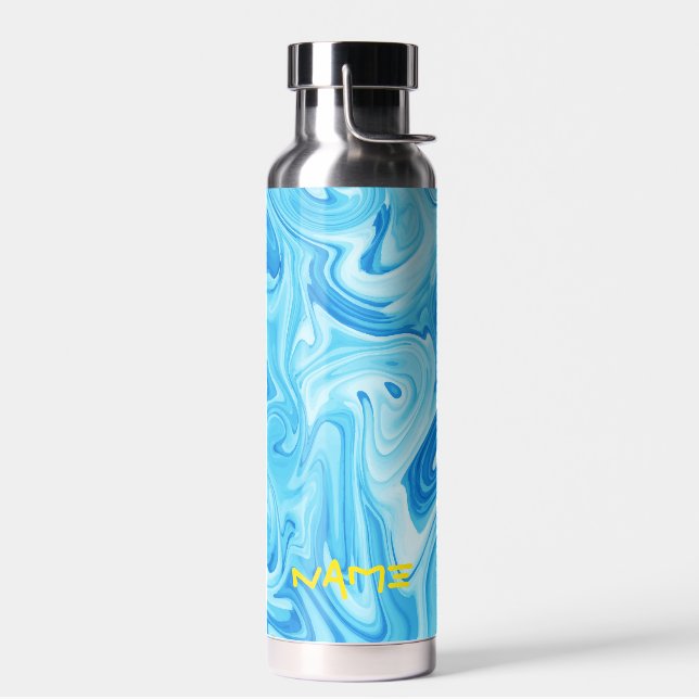 Bouteille D'eau Nom du surf Blue Ocean Abstrait Art Paint Beach (Gauche)