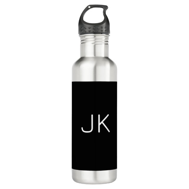 Bouteille D'eau Nom initial minimaliste personnalisable (Devant)