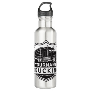 Bouteille D'eau NOM personnalisé Camions Big Rig Semi Trucker