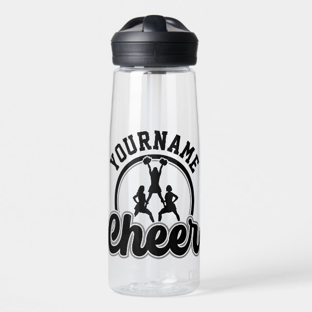 Bouteille D'eau NOM personnalisé Cheer Team Varsity Pom-pom girl (Avant)