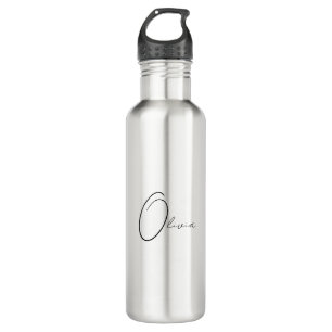 Bouteille D'eau Nom personnalisé Classy Simple Élégant Monogramme