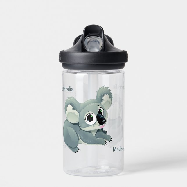 Bouteille D'eau Nom personnalisé Cute Koala (Avant)