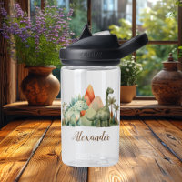Nom personnalisé Cute Watercolor Dinosaur