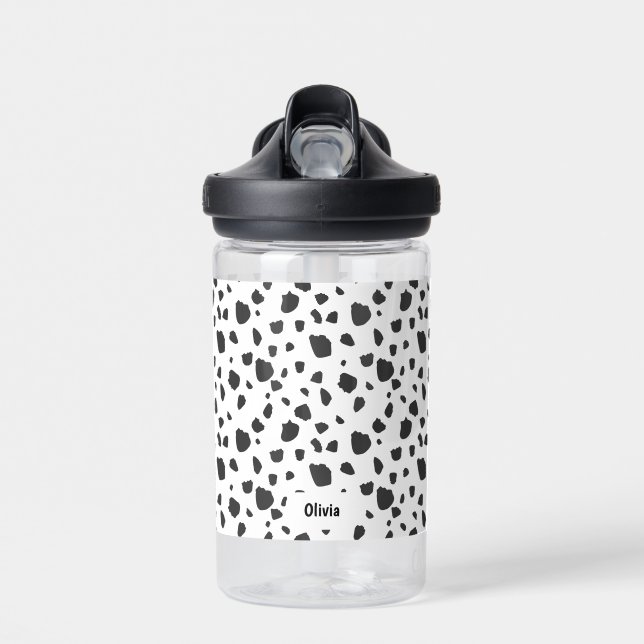 Bouteille D'eau Nom personnalisé du Motif de chien dalmate (Avant)