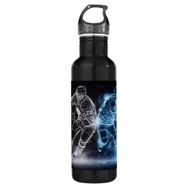 Bouteille D'eau Nom personnalisé Hockey sur glace (Devant)