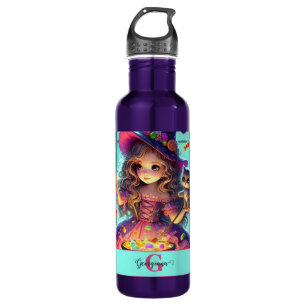 Bouteille D'eau Nom personnalisé Jote Whimsical Witch Halloween Tr