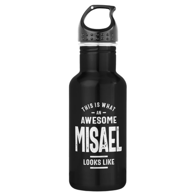 Bouteille D'eau Nom personnalisé Misael Anniversaire (Devant)