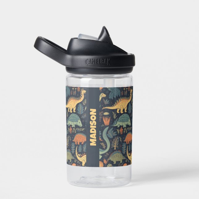 Bouteille D'eau Nom personnalisé Motif Dinosaur (Arrière Complet)