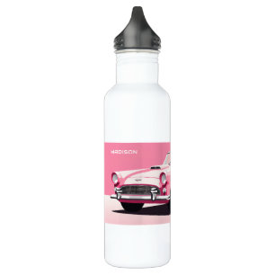 Bouteille D'eau Nom personnalisé Pink Classic Car