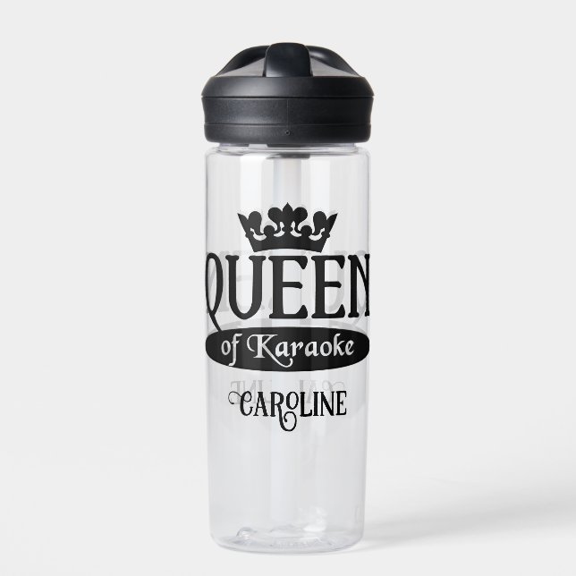 Bouteille D'eau Nom personnalisé Reine du Karaoké (Extérieur)