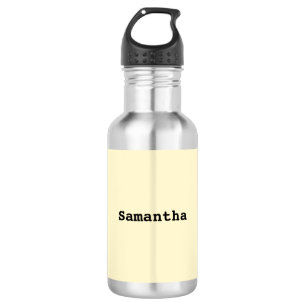 Bouteille D'eau Nom Personnalisé Simple Minimaliste de Style Jaune