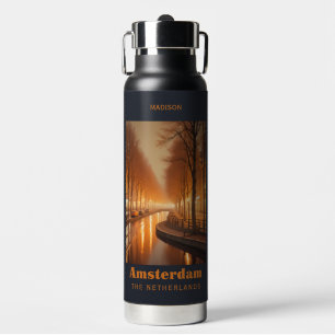 Bouteille D'eau Nom personnalisé / Texte Amsterdam
