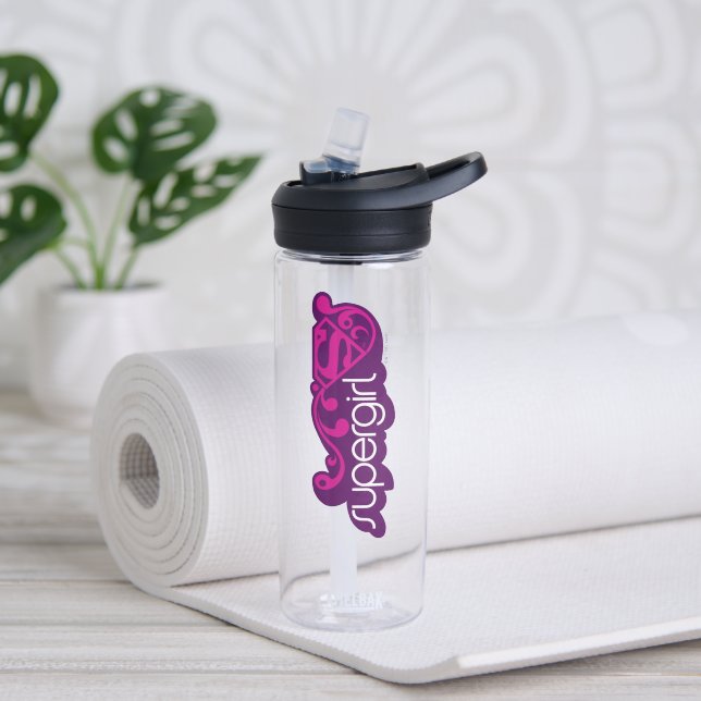 Bouteille D'eau Nom Super Supergirl et Bouclier S (Yoga)