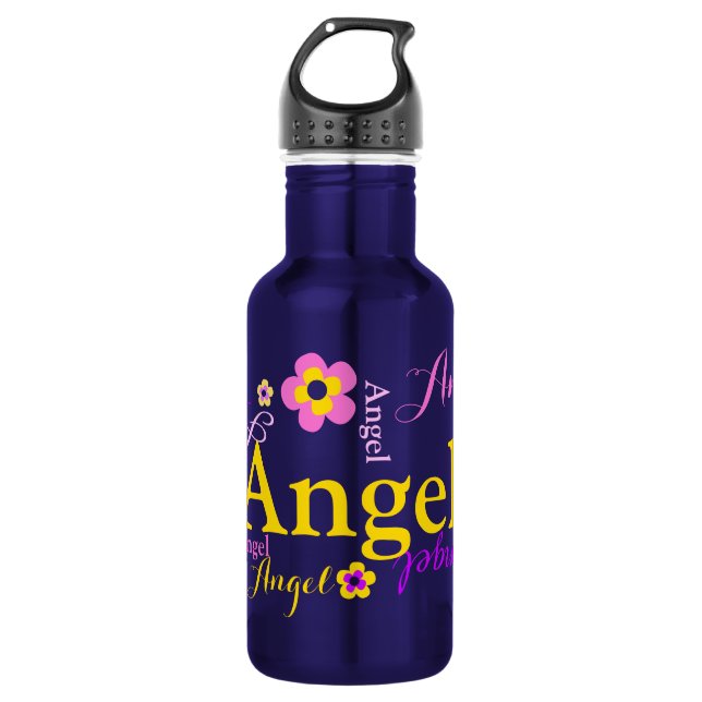 Bouteille d'eau nommée d'ange des textes et de (Devant)