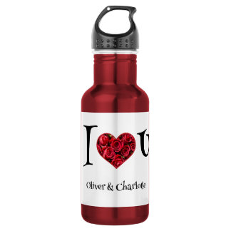 Bouteille D'eau Noms de couple personnalisés Je t'aime
