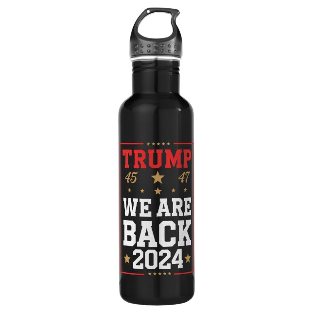 Bouteille D'eau Nous sommes de retour Trump USA Flag Election Winn (Devant)