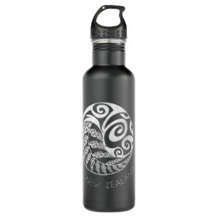 Bouteille D'eau Nouvelle-Zélande Rugby Maori inspiré Kiwi & Silver