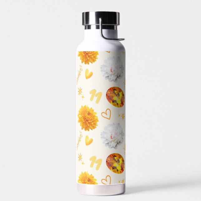 Bouteille D'eau November Birthstone & Flower | Citrine & Chrysanth (Gauche)