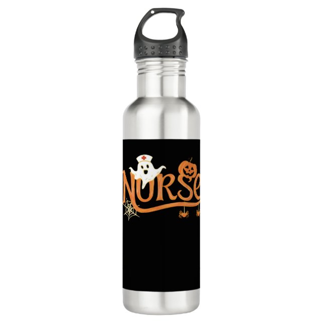 Bouteille D'eau Nurse Halloween Cute Ghost and Pumpkin Essential T (Devant)