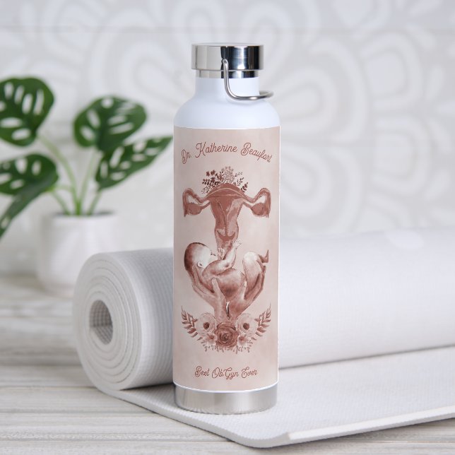 Bouteille D'eau Ob/Gyn Midwoman Florale Enfance Cervix Ovaires (Yoga)