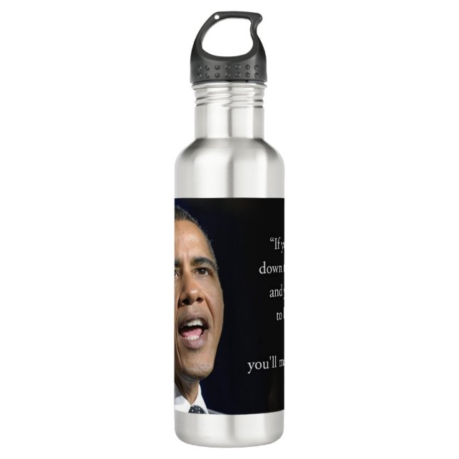 Bouteille D'eau Obama Et Citation Motivationnelle Belle (Devant)