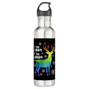 Bouteille D'eau Oh Deer Je Suis Queer Funny Lgbt Gay Lesbian Chris