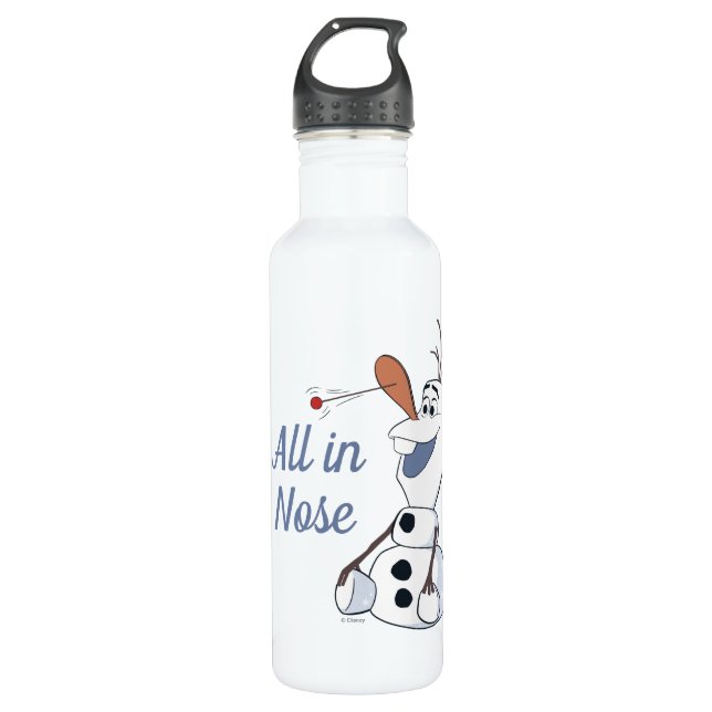 Bouteille D'eau Olaf au nez de boule à pédales (Devant)
