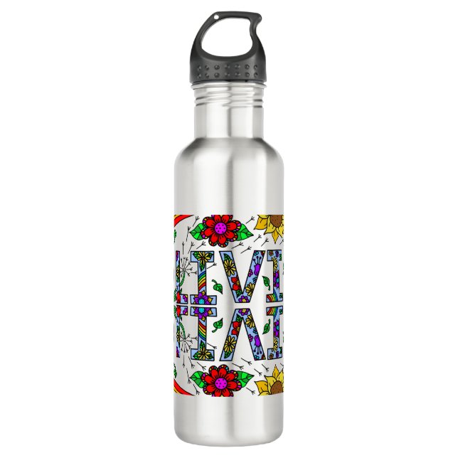 Bouteille D'eau Olivia, Fille Nom Whimsical Art Aluminum Eau (Devant)