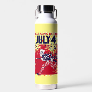 Bouteille D'eau Oncle Sam à l'anniversaire étoilé du 4 juillet