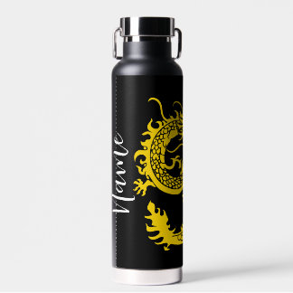 Bouteille D'eau Or Dragon Chinois esthétique Noir Mat Eau