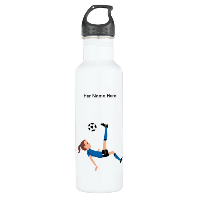 Bouteille d'eau orientée de footballeur fait sur (Devant)