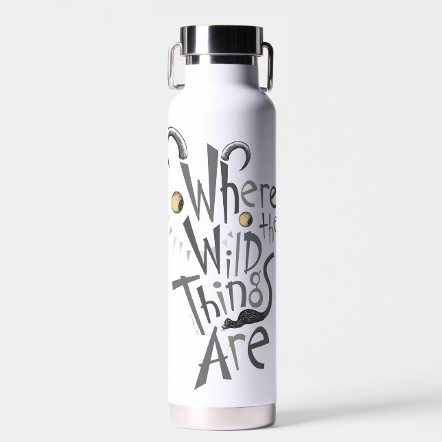 Bouteille D'eau Où les choses sauvages sont citées Graphique (Avant)
