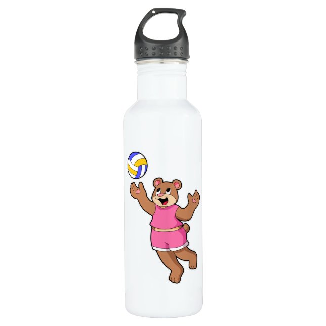 Bouteille D'eau Ours aux sports de volleyball (Devant)