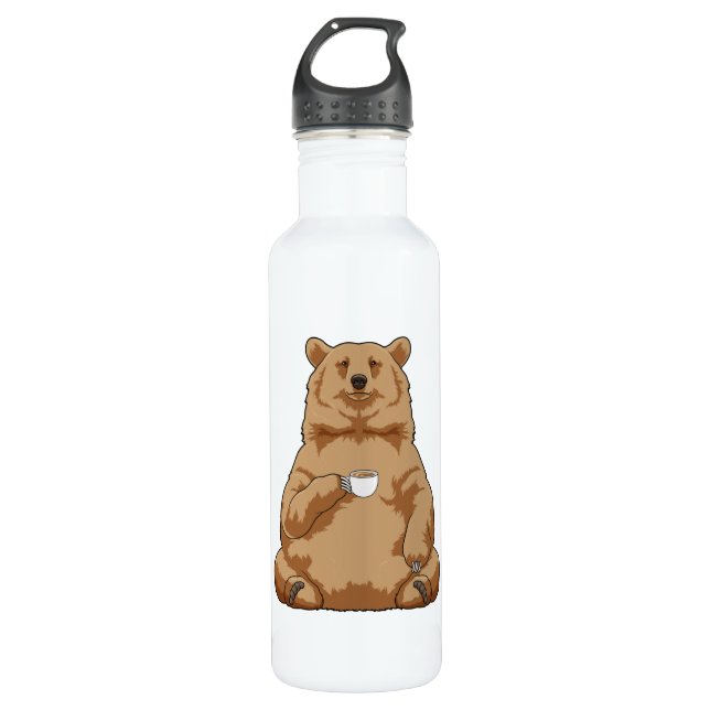 Bouteille D'eau Ours avec la coupe de café (Devant)
