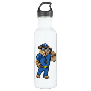 Bouteille D'eau Ours en tant qu'agent de police en uniforme de pol