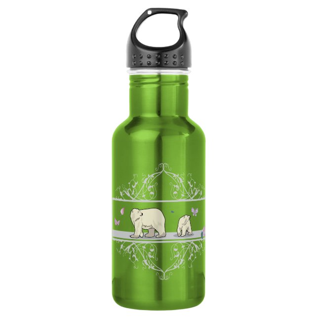 Bouteille D'eau Ours polaires - parents et enfant (Devant)