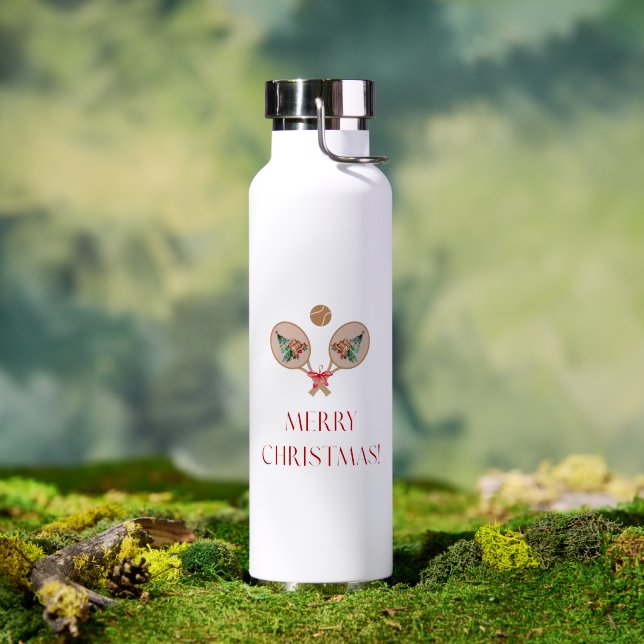 Bouteille D'eau Padel Christmas Water Bottle - Festive Padel Motif (Extérieur (pivotée))