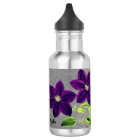 Pailleté Argent avec Clématite Violette Aquarelle