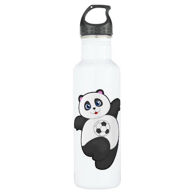 Bouteille D'eau Panda aux sports de football (Devant)
