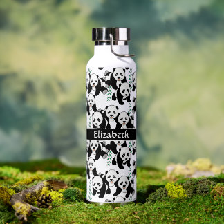 Bouteille D'eau Panda Bears Motif graphique à personnaliser