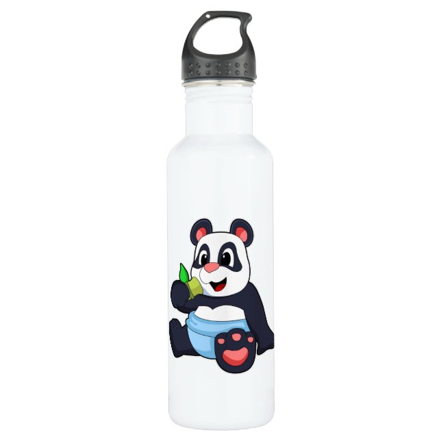 Bouteille D'eau Panda comme bébé avec Bambus (Devant)