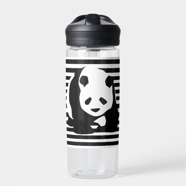 Bouteille D'eau Panda et rayures noirs et blancs (Extérieur)