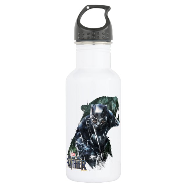 Bouteille D'eau Panthère noire | Dans La Jungle (Devant)