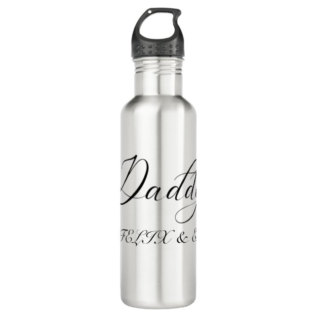 Bouteille D'eau Papa | Kids Names Modern Father's Day (Devant)