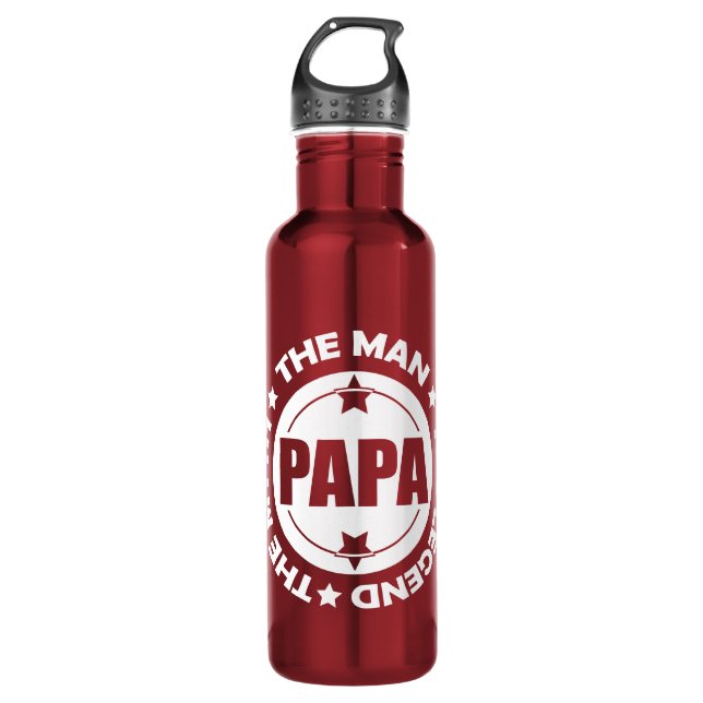 Bouteille D'eau Papa. L'Homme. Le Mythe. La Légende. (Devant)
