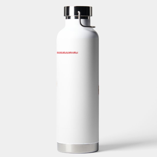 Bouteille D'eau papier peint design d'intérieur fleurs rouges, dos (Droite)